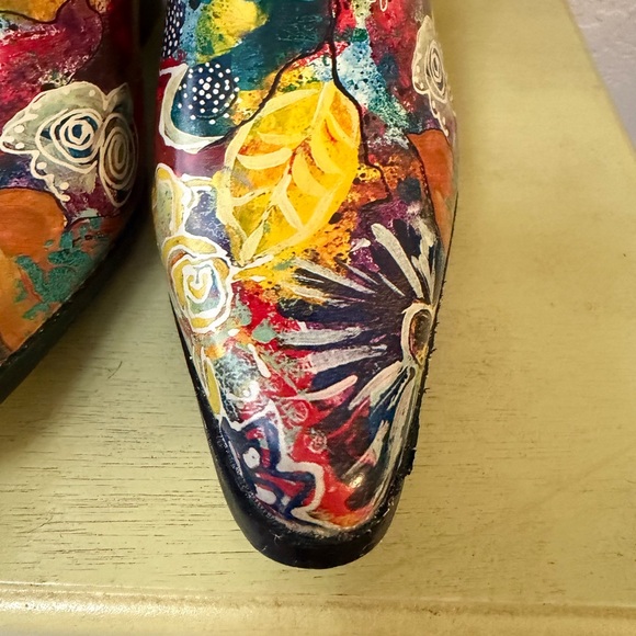 Rain Bops Beehive Rubber Cowboy Boots Pointed Toe Abstract Art Boho Western Shoe - Picture 7 of 13